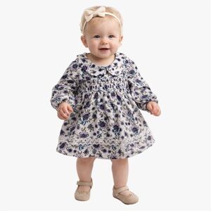 Joie Floral Peter Pan Collar Corduroy Dress Baby Girl Size 12M